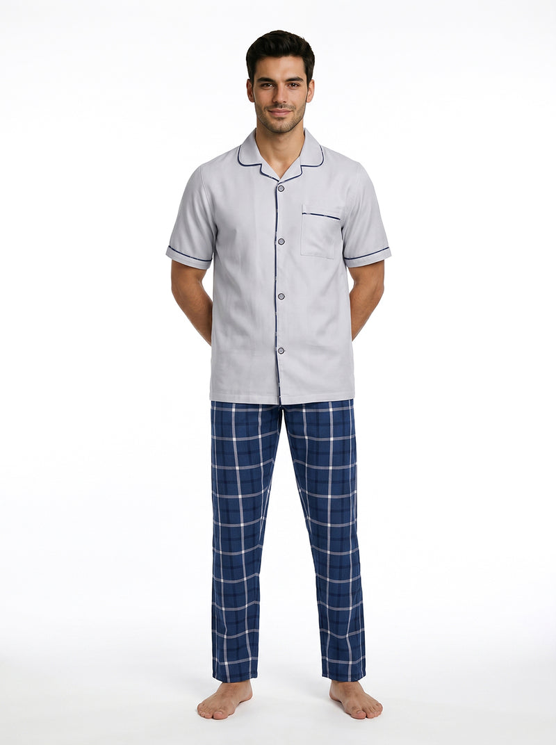 Short Sleeved Pajama Set – Light Blue