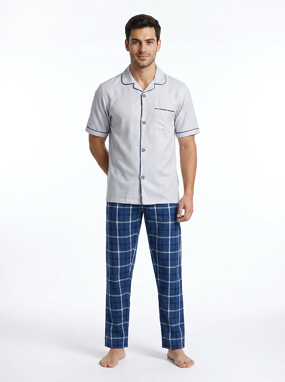 Short Sleeved Pajama Set – Light Blue