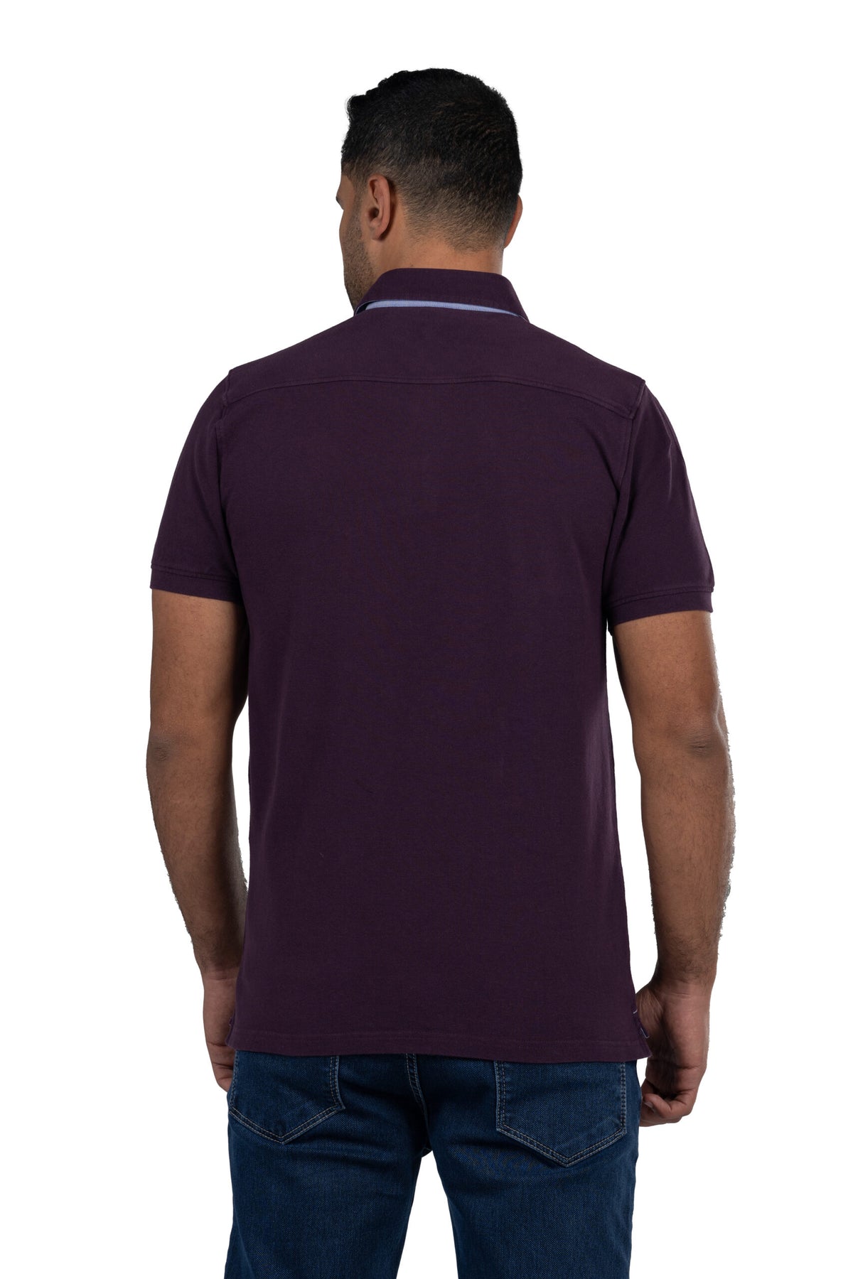Short Sleeved Solid Polo Shirt – Purple