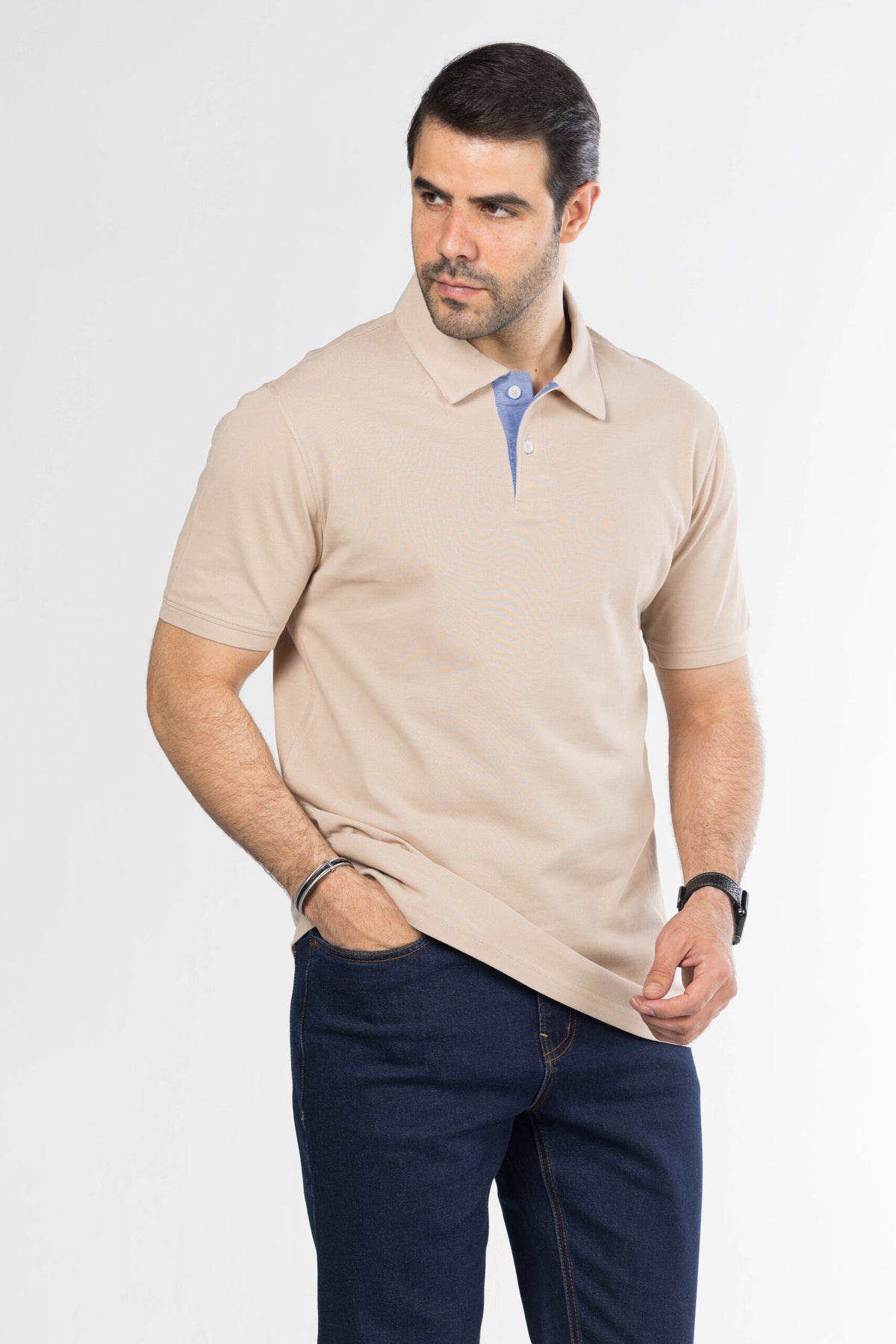 Signature Cotton Polo – Beige