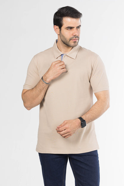 Signature Cotton Polo – Beige