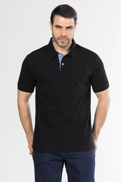 Signature Cotton Polo – Black