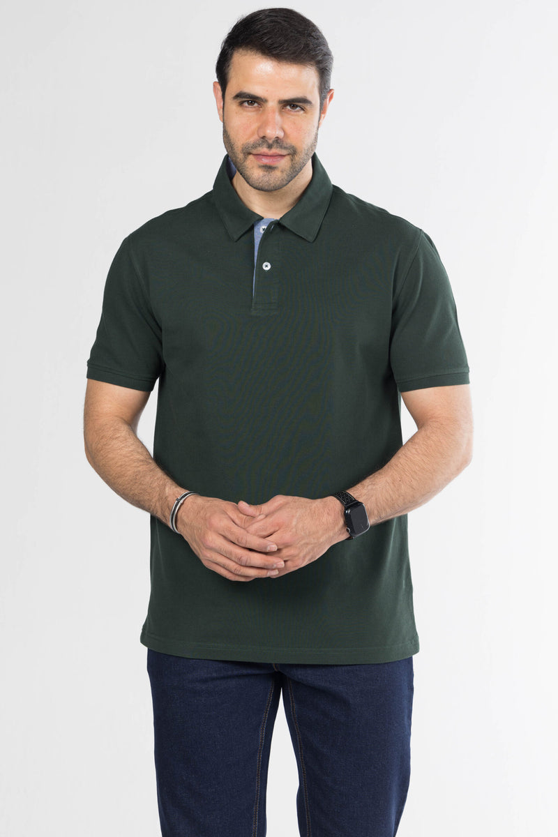 Signature Cotton Polo – Dark Green