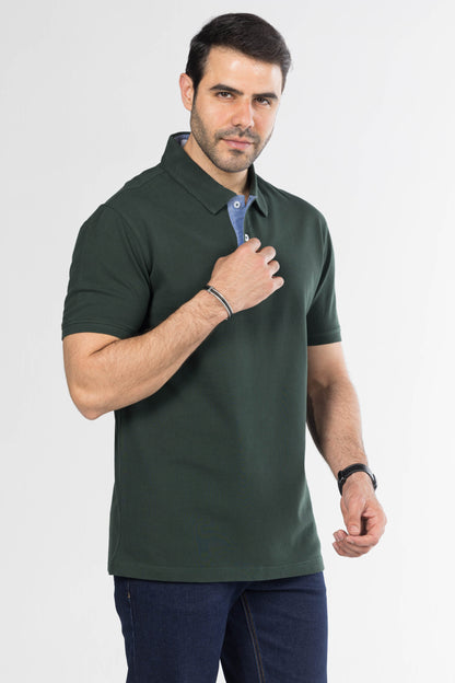 Signature Cotton Polo – Dark Green