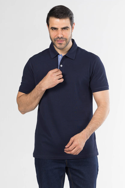 Signature Cotton Polo – Dark Navy