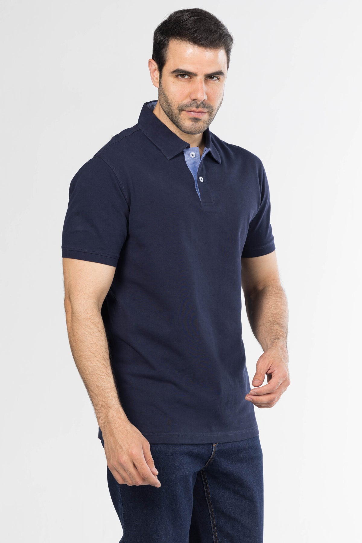 Signature Cotton Polo – Dark Navy