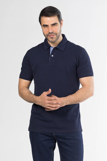 Signature Cotton Polo – Dark Navy
