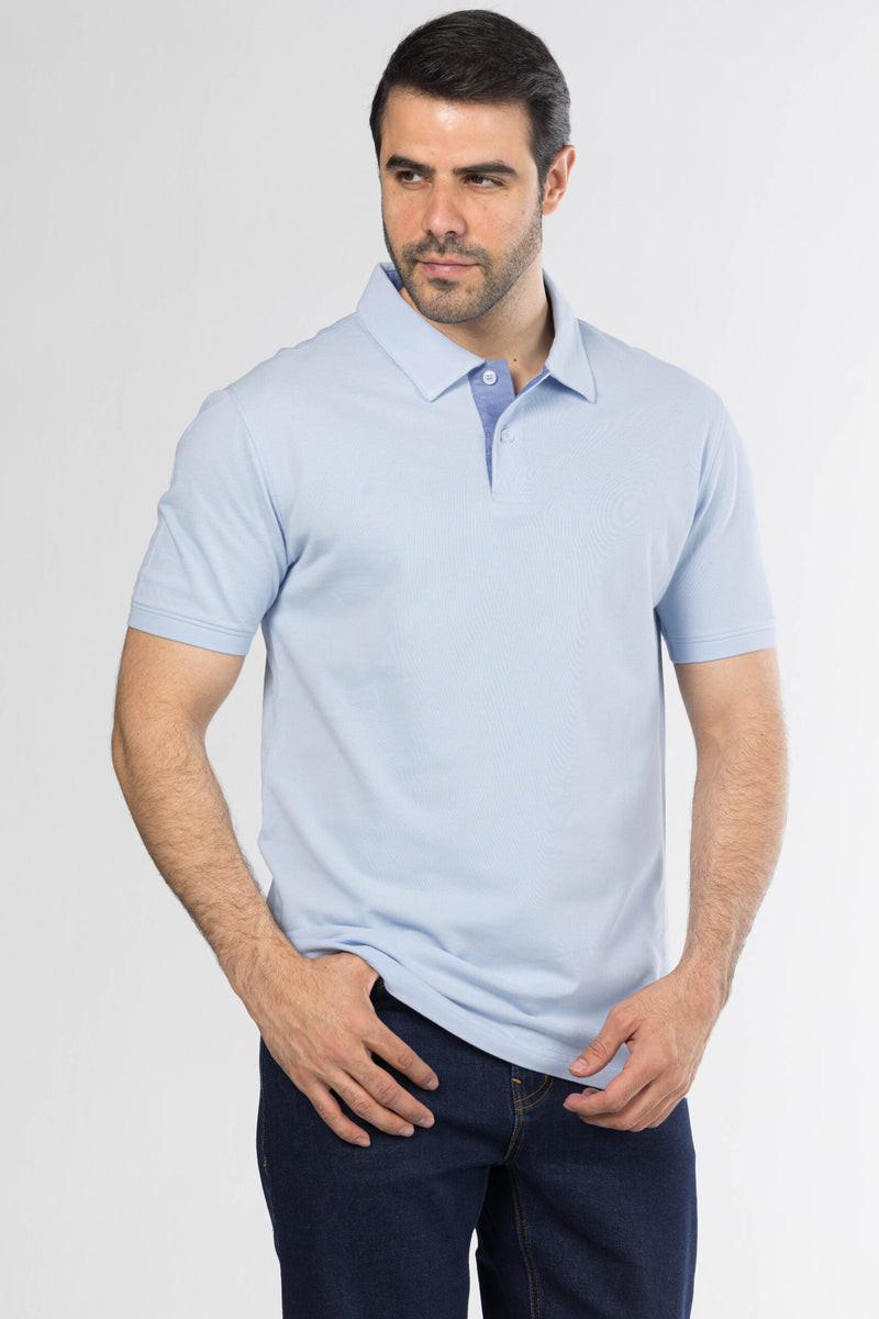 Signature Cotton Polo – Light Blue
