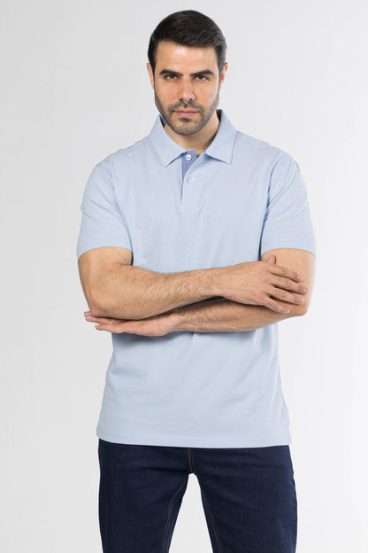 Signature Cotton Polo – Light Blue