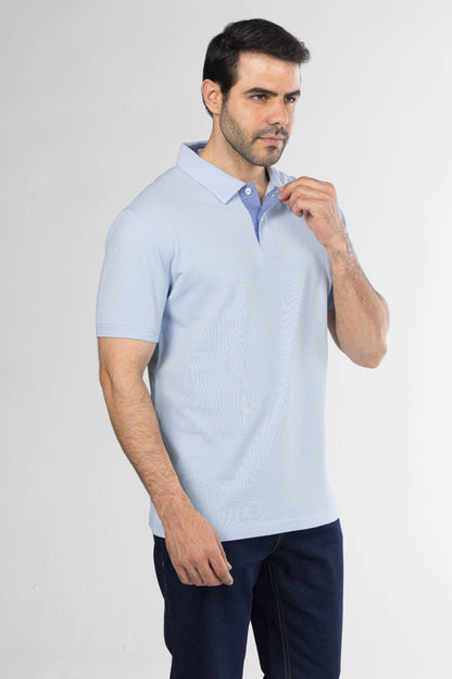 Signature Cotton Polo – Light Blue