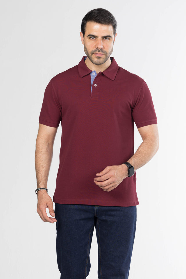 Signature Cotton Polo – Light Burgundy