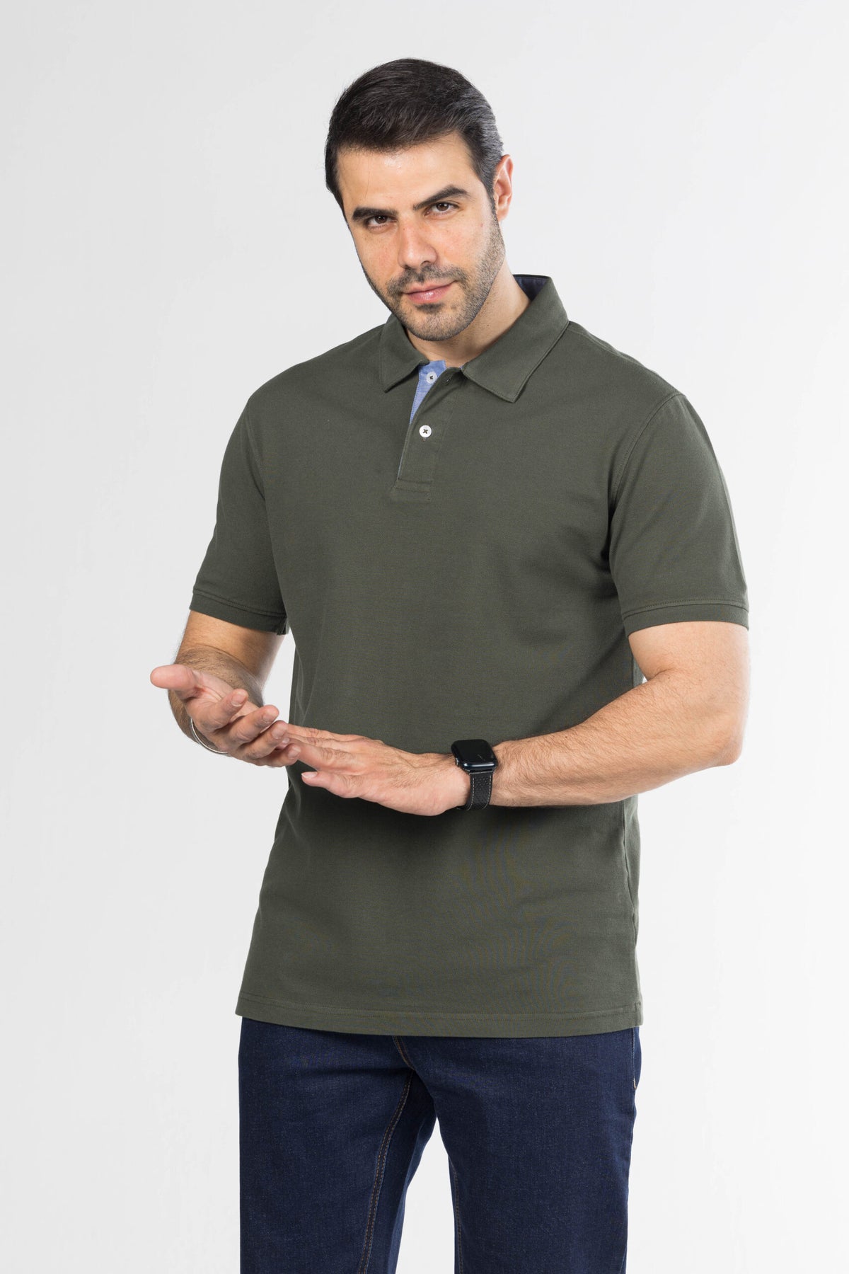 Signature Cotton Polo – Olive Green