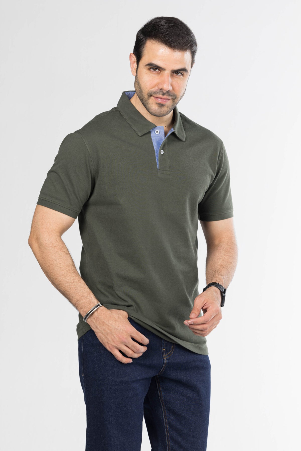 Signature Cotton Polo – Olive Green