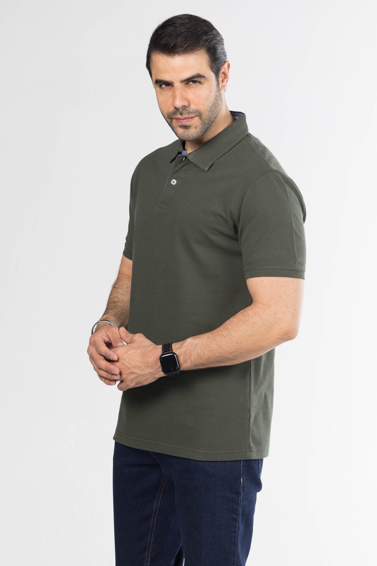 Signature Cotton Polo – Olive Green