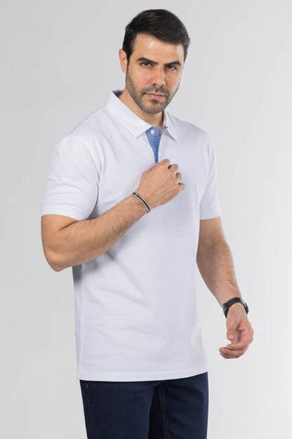 Signature Cotton Polo – White