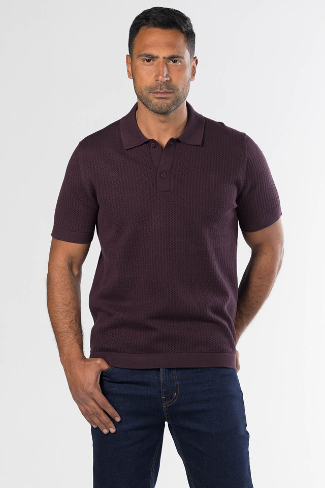 Signature Knit Polo – Burgundy