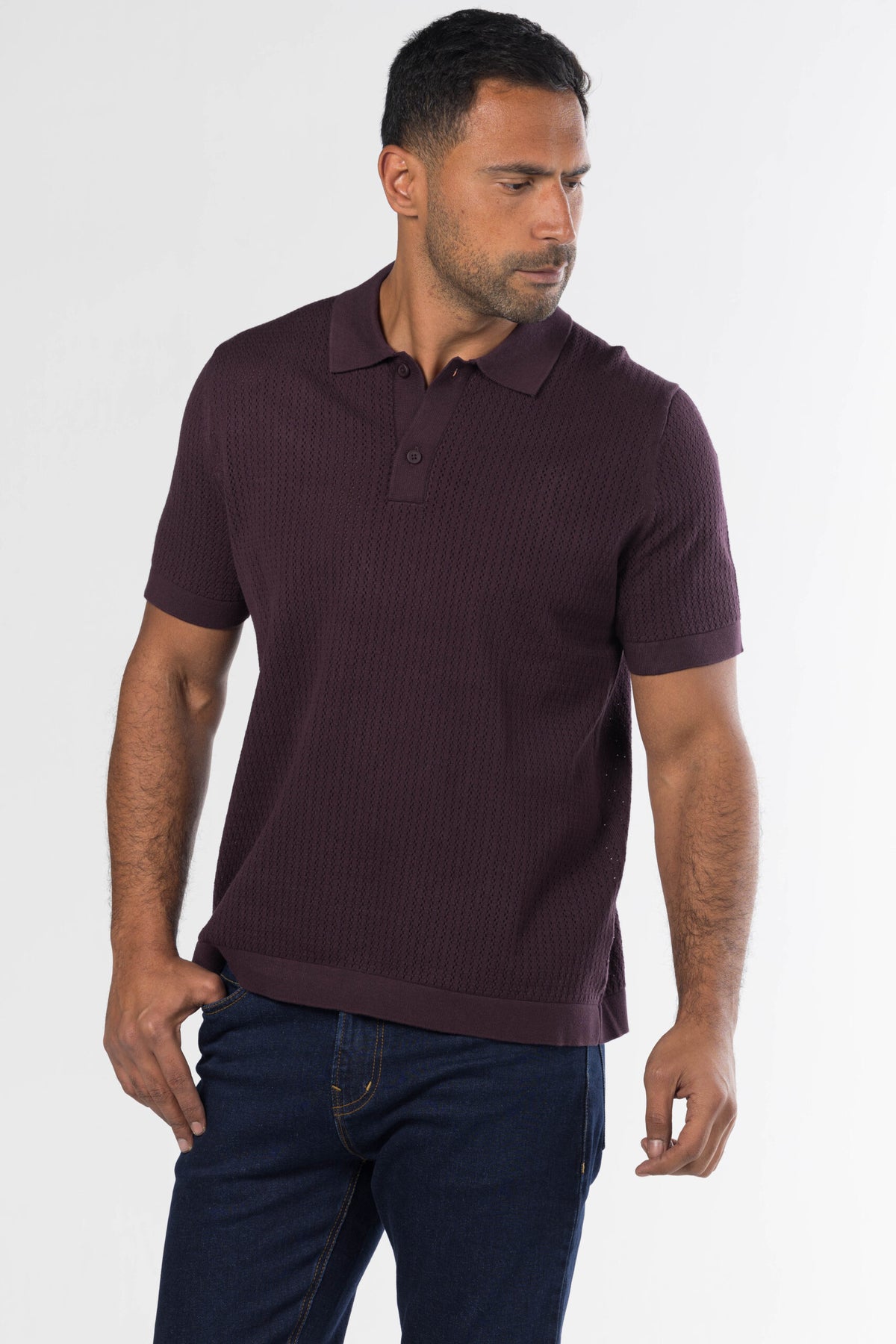 Signature Knit Polo – Burgundy