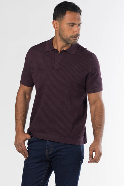 Signature Knit Polo – Burgundy