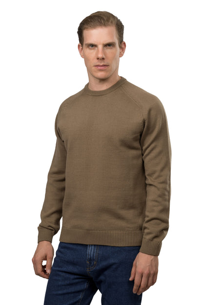 Solid Wool Pullover – Brown