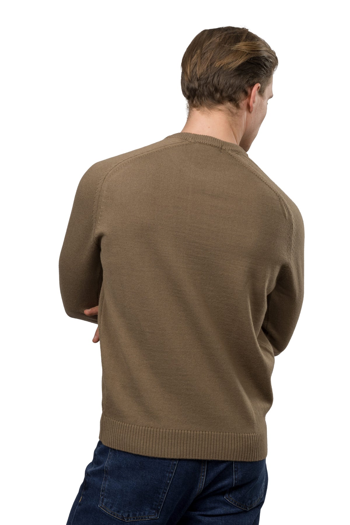 Solid Wool Pullover – Brown