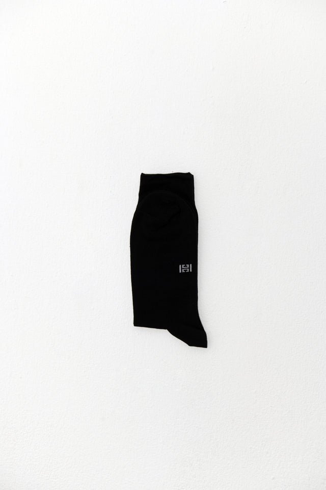 Solid Long Cotton Socks – Black