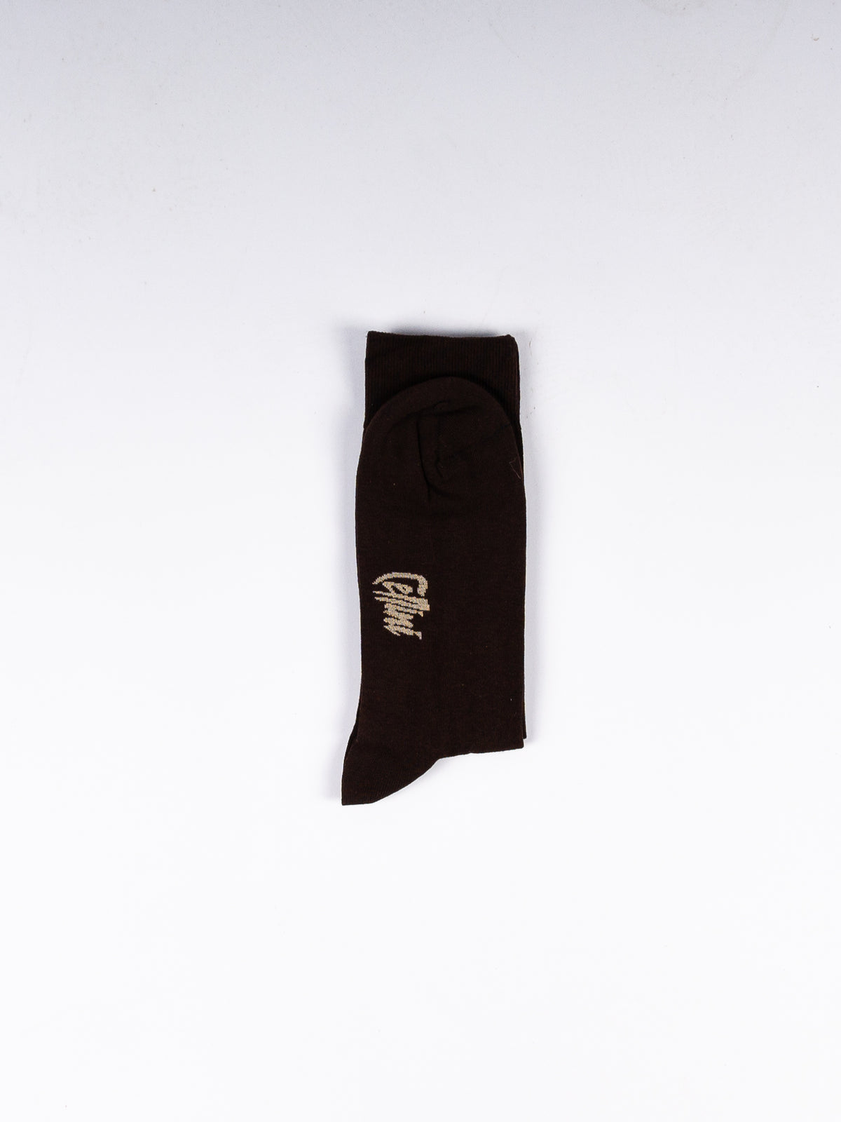 Solid Long Cotton Socks – Brown