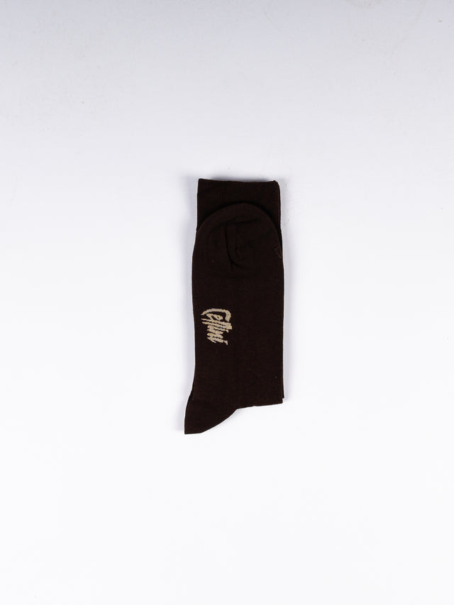 Solid Long Cotton Socks – Brown