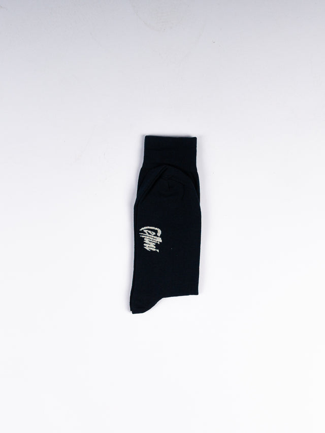 Solid Long Cotton Socks – Dark Navy