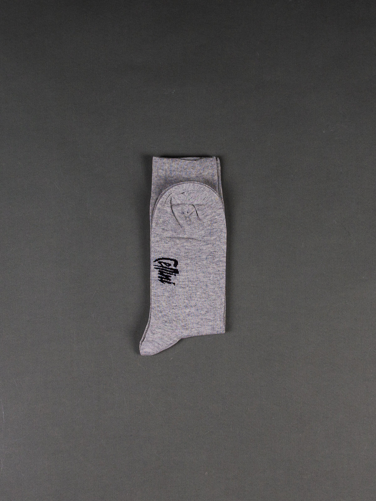 Solid Long Cotton Socks – Grey