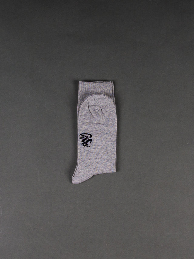 Solid Long Cotton Socks – Grey