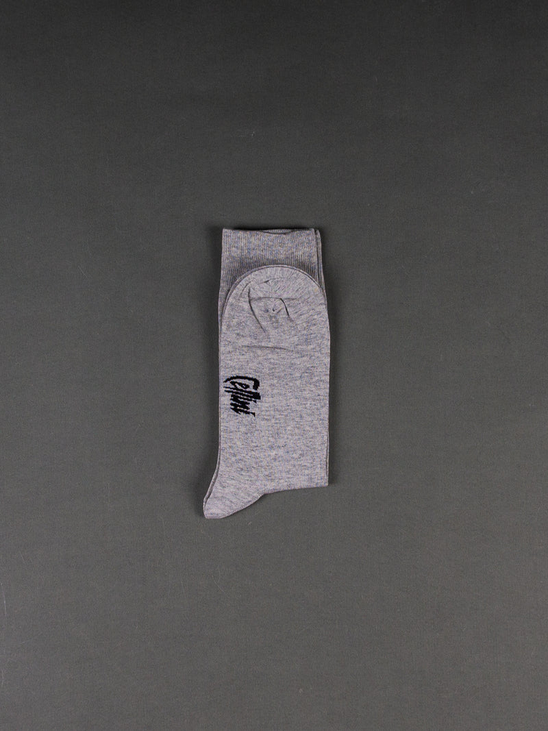 Solid Long Cotton Socks – Grey