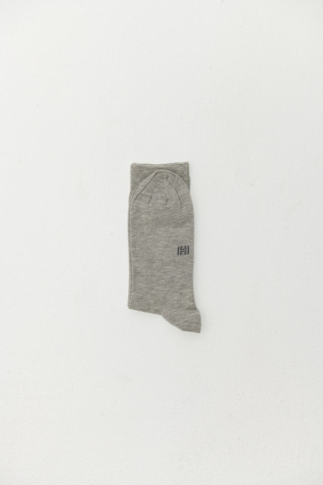 Solid Long Cotton Socks – Light Grey