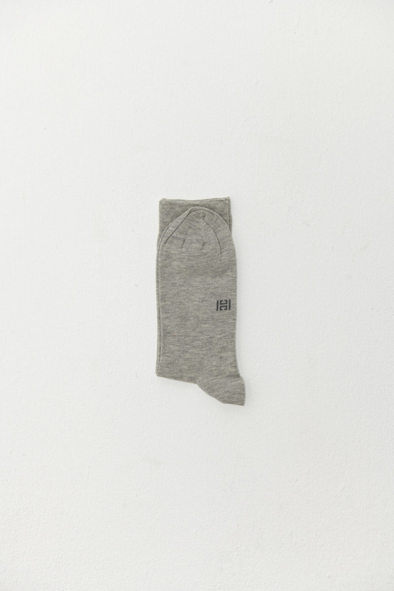 Solid Long Cotton Socks – Light Grey