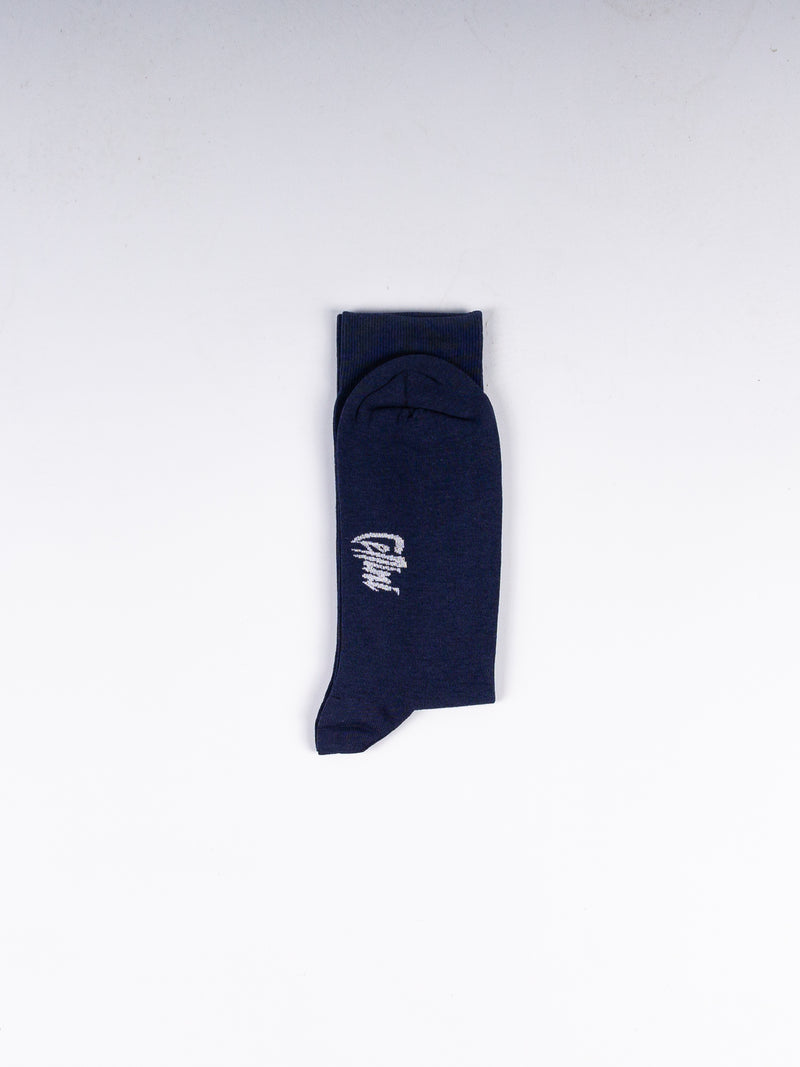 Solid Long Cotton Socks – Navy