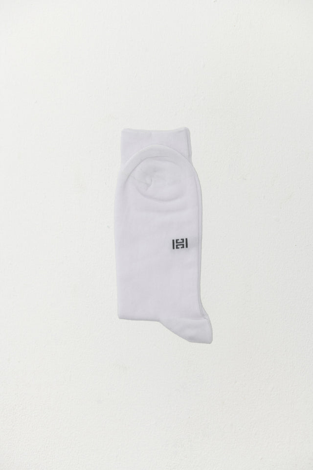 Solid Long Cotton Socks – White