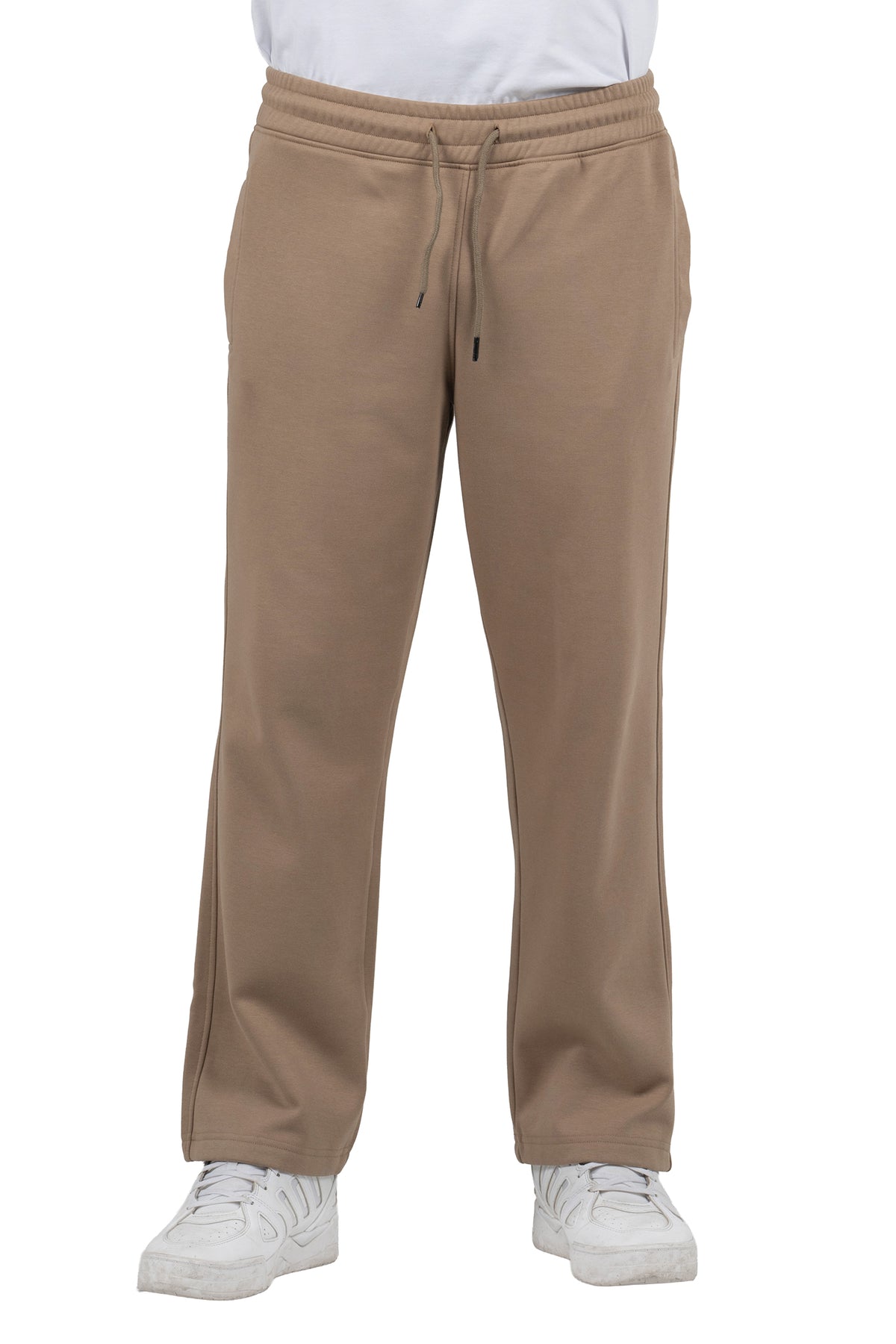 Solid Loose-Fit Sweatpants – Beige