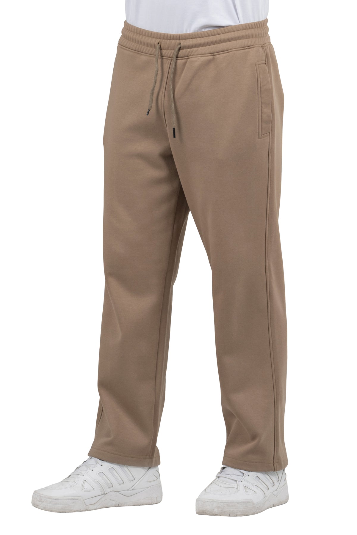 Solid Loose-Fit Sweatpants – Beige