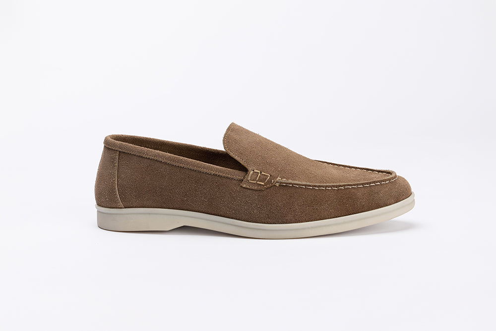 Suede Slip-on Loafer Shoes – Beige