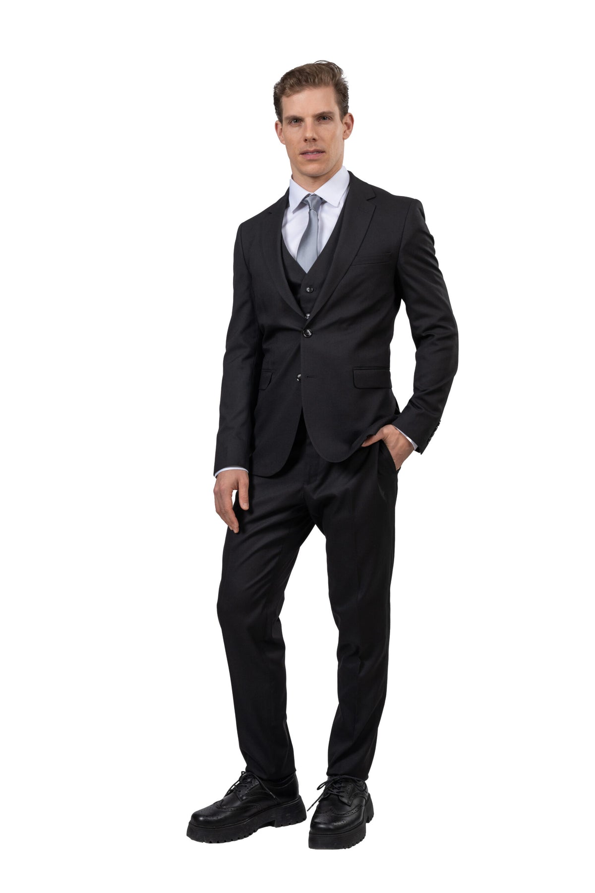 Three Piece Full Suit – Black