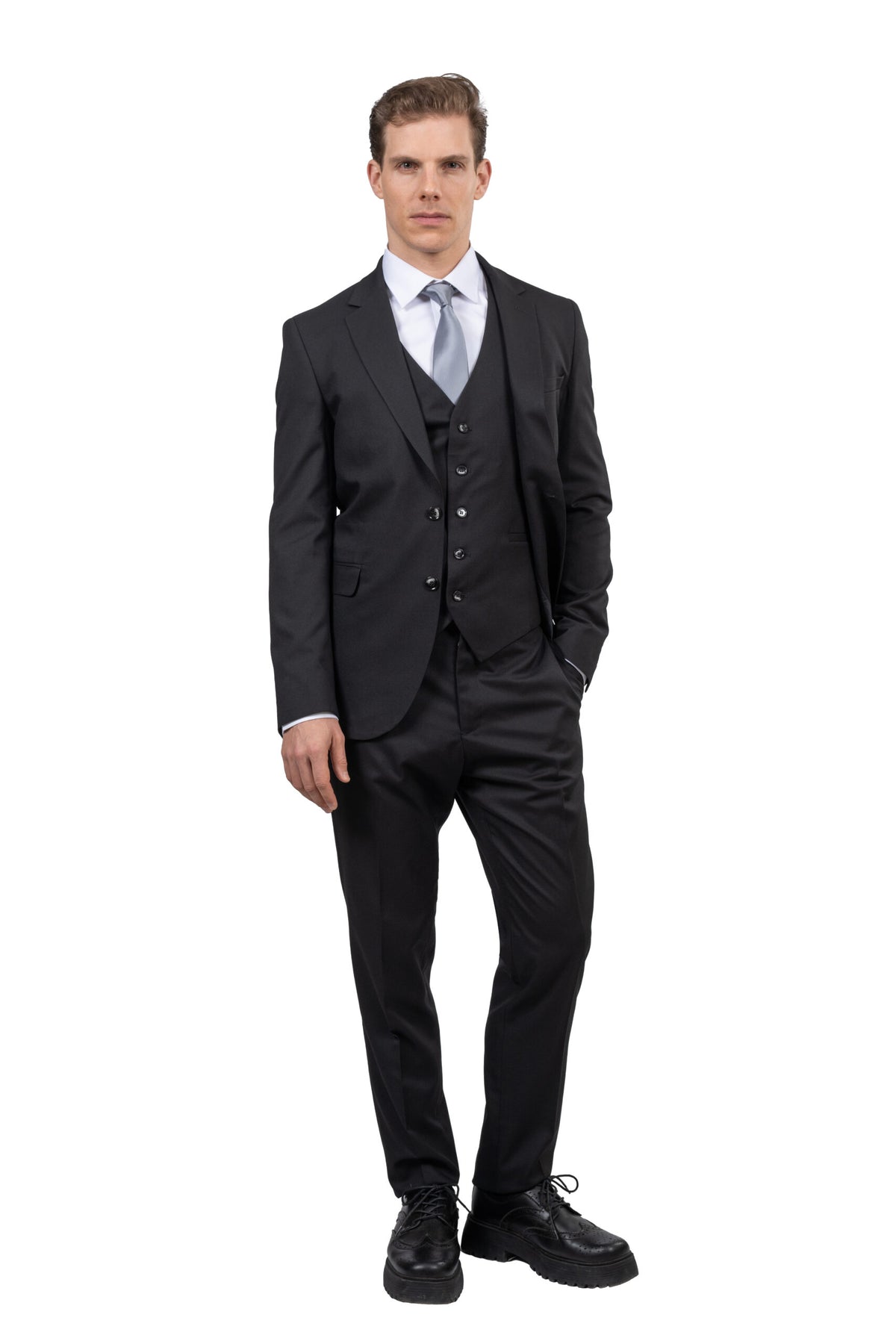 Three Piece Full Suit – Black