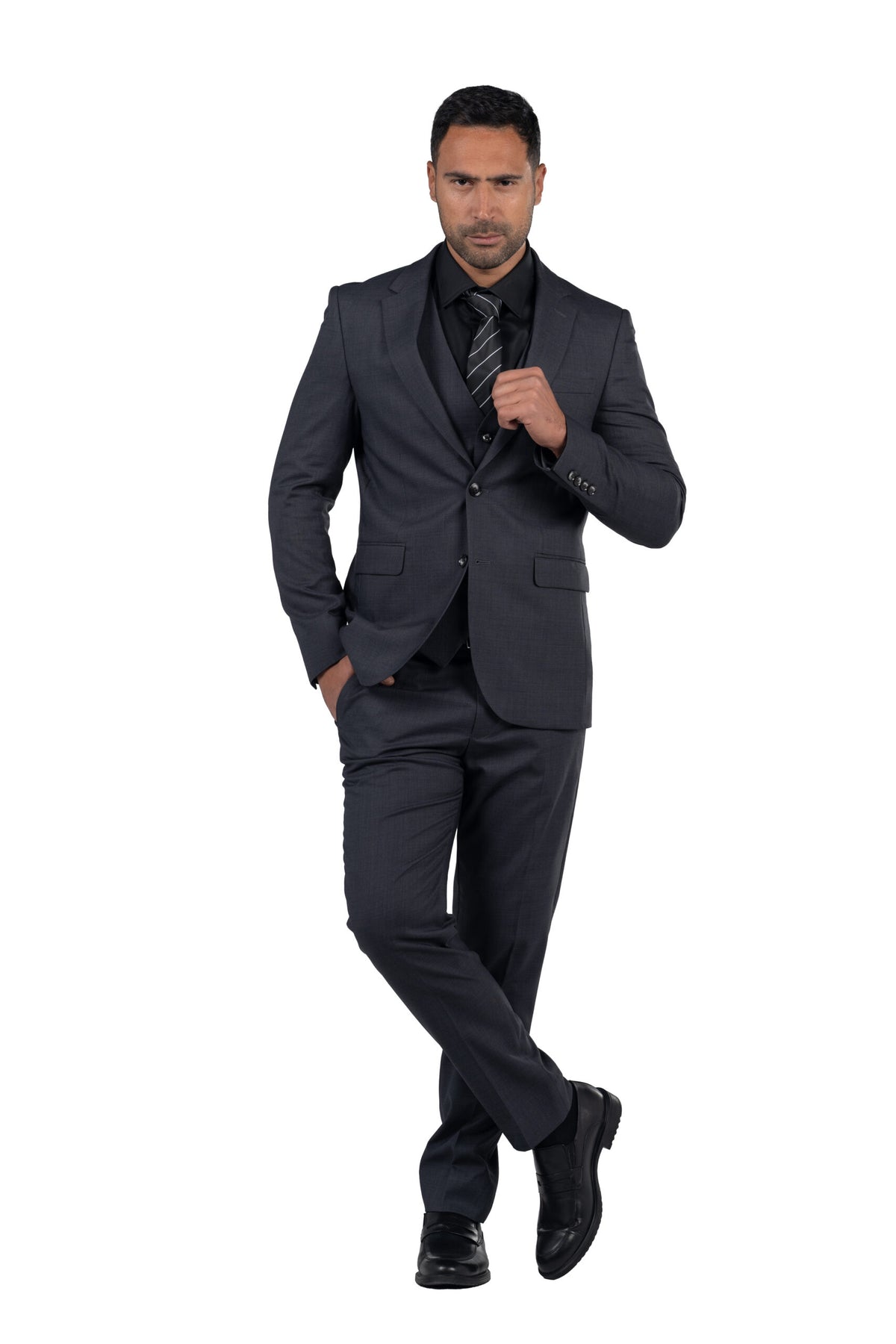 Three Piece Full Suit – Grey