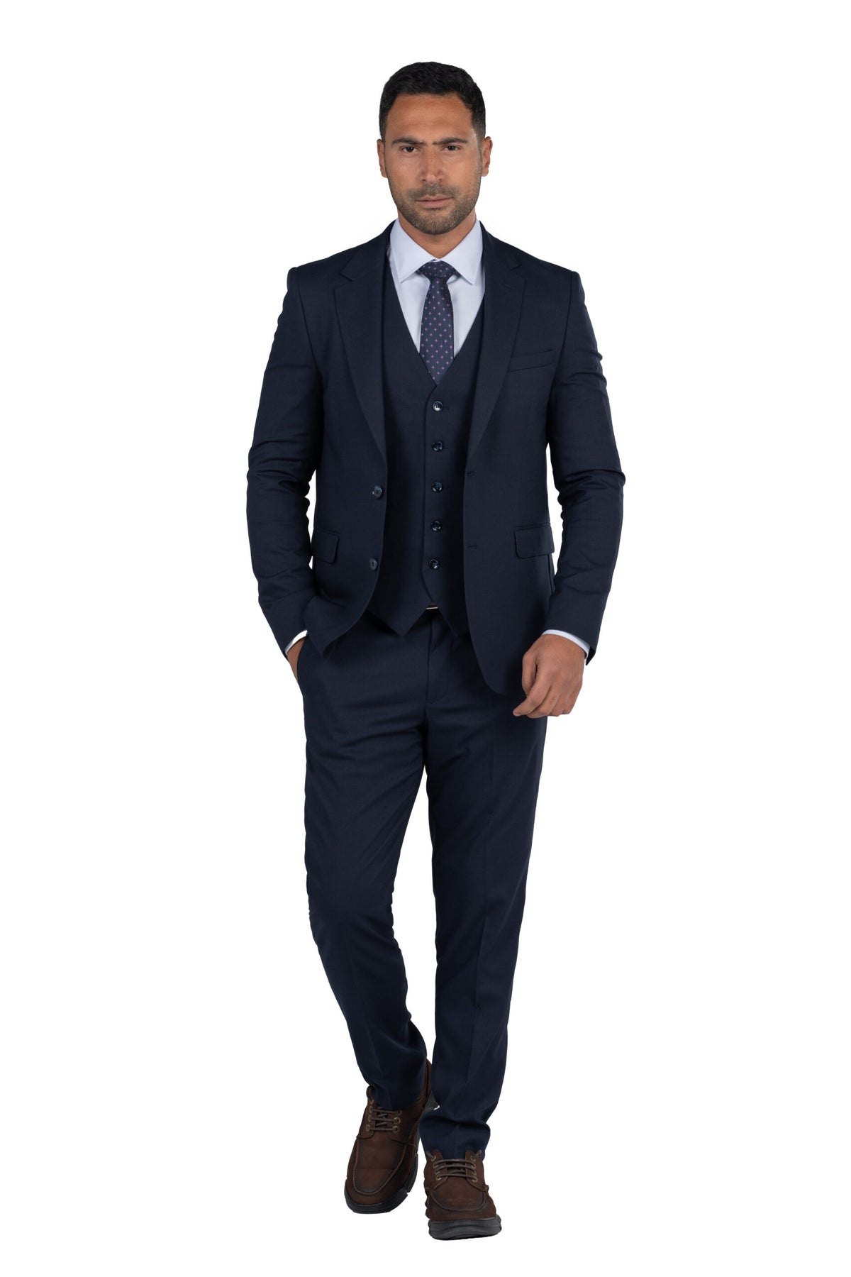 Three Piece Full Suit – Navy