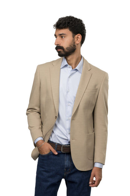 Twill Melton Blazer – Beige