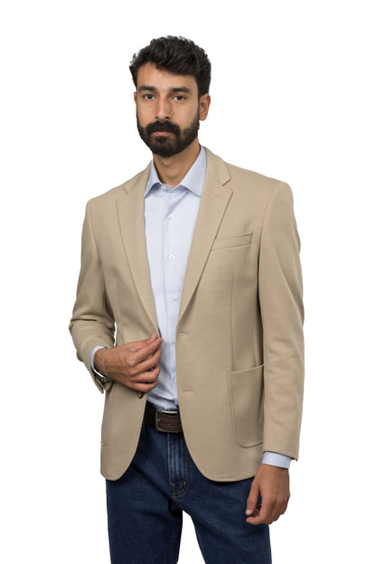 Twill Melton Blazer – Beige
