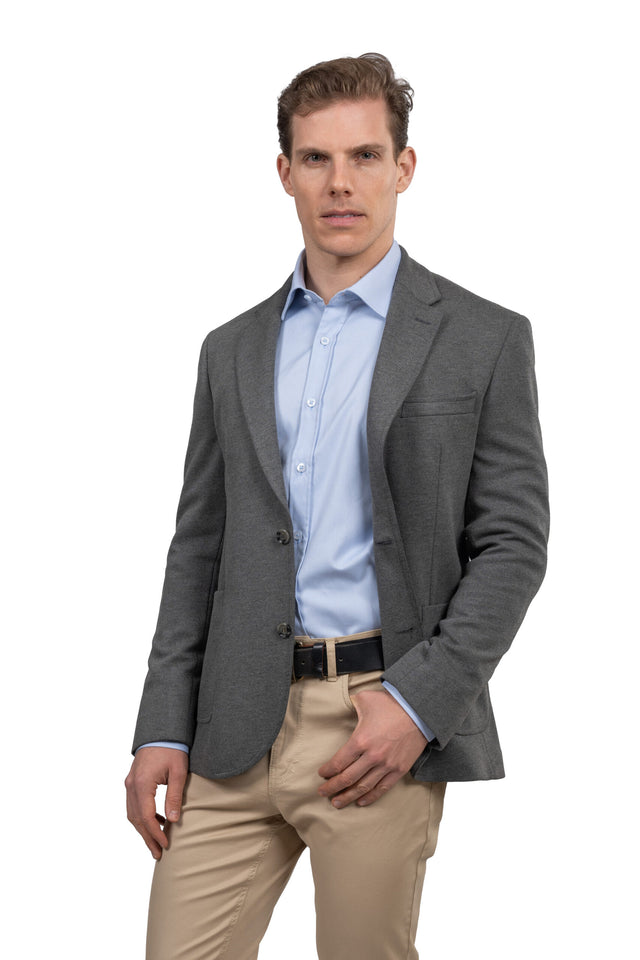 Twill Melton Blazer – Dark Grey