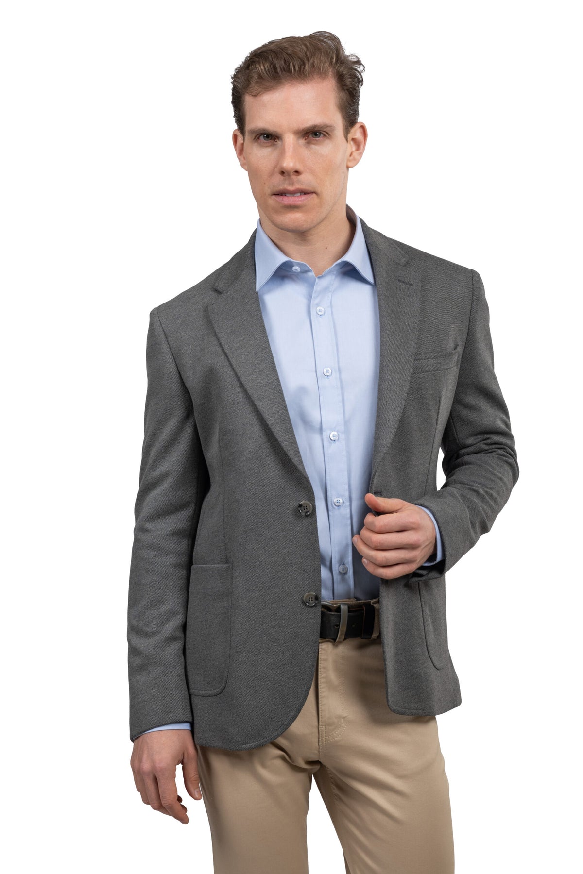 Twill Melton Blazer – Dark Grey