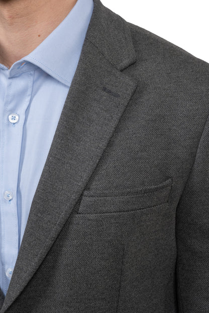 Twill Melton Blazer – Dark Grey