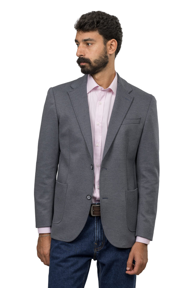 Twill Melton Blazer – Grey