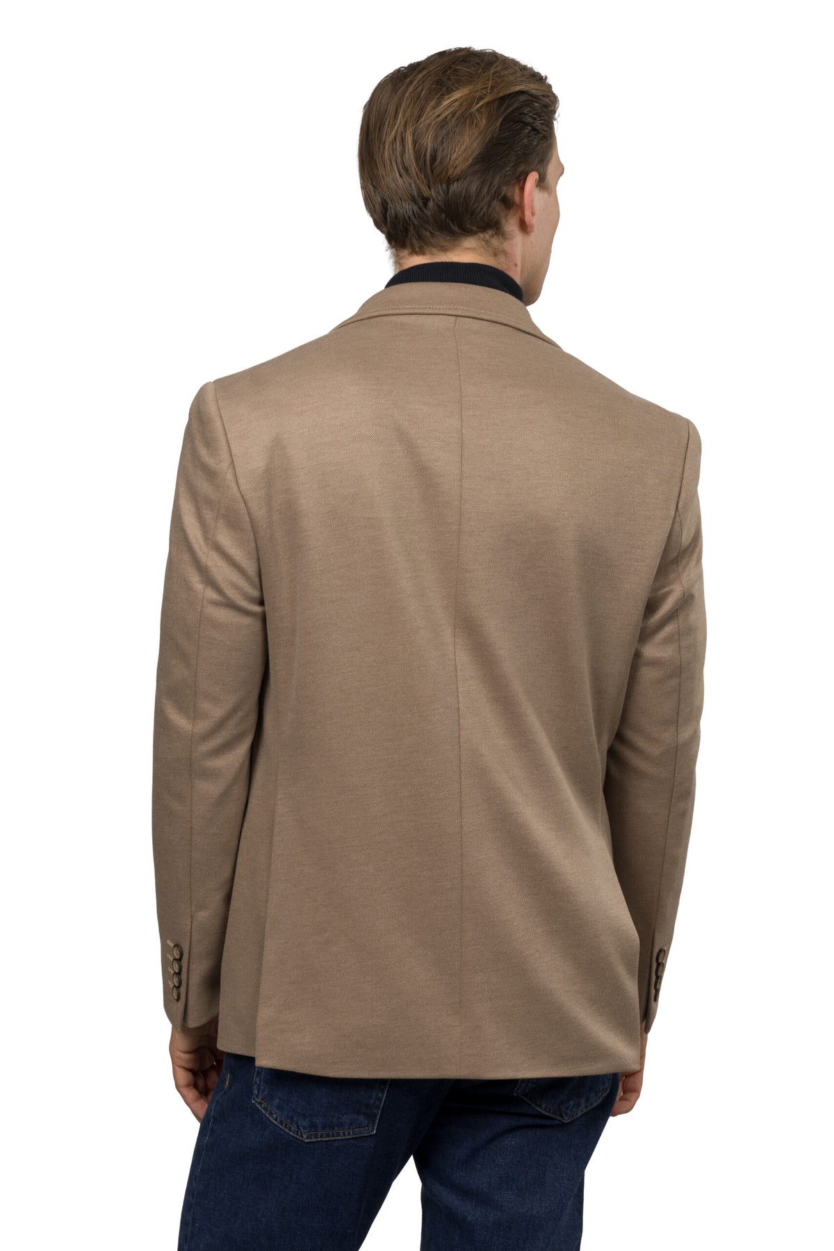 Twill Melton Blazer – Light Brown