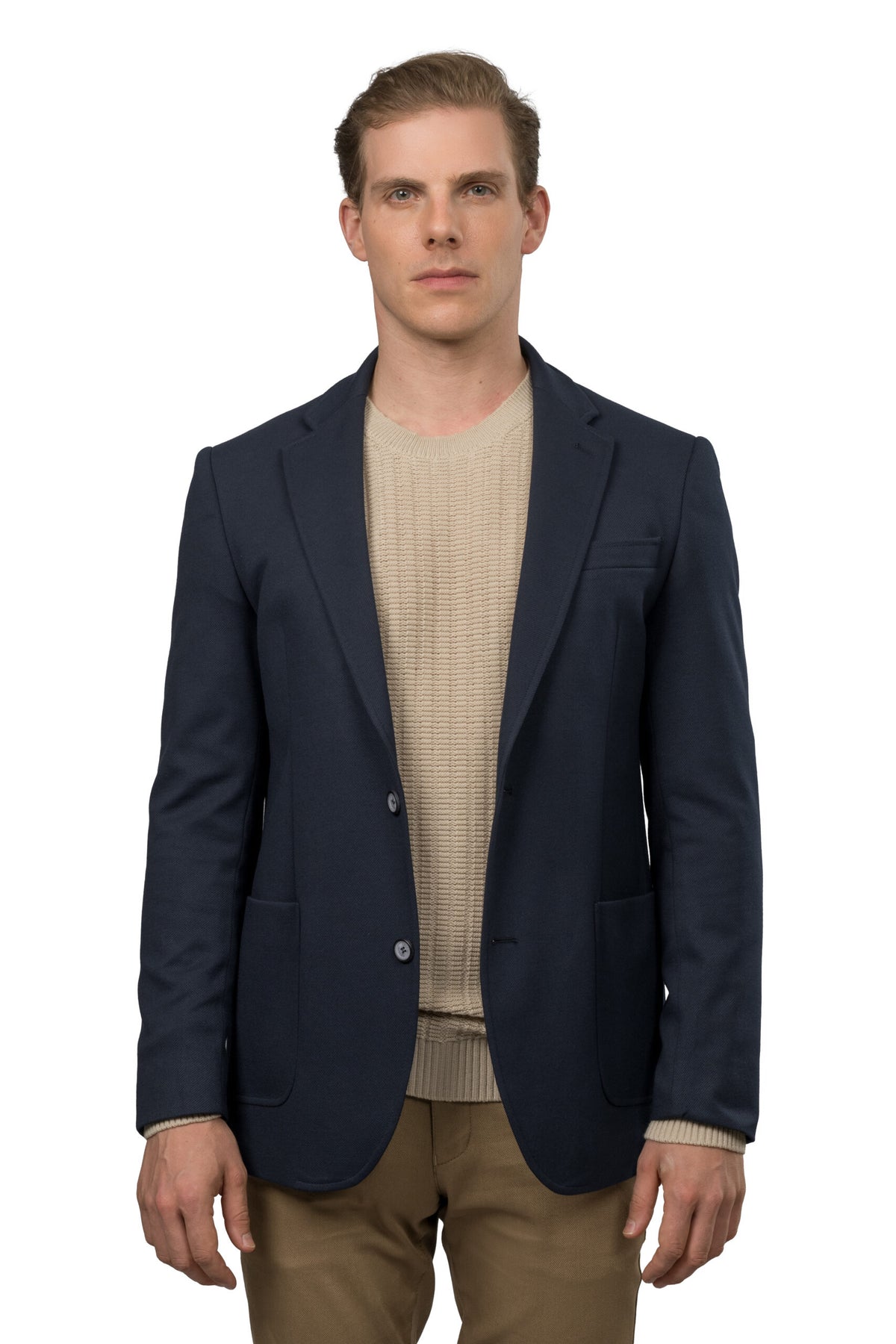 Twill Melton Blazer – Navy
